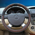 New Arrival Classic Plaid Winter Velvet Car Steering Wheel Covers 15 inch 38CM - Brown Black