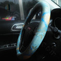 Personality Pattern Snake Print PU Leather Car Steering Wheel Covers 15 inch 38CM - Blue