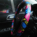 Personality Pattern Snake Print PU Leather Car Steering Wheel Covers 15 inch 38CM - Color