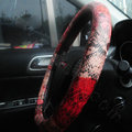 Personality Pattern Snake Print PU Leather Car Steering Wheel Covers 15 inch 38CM - Red