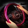 Personality Plating PU Leather Car Steering Wheel Covers 15 inch 38CM - Rose
