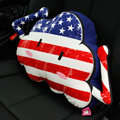 Popular American Flag Short Plush Auto Support Lumbar Pillow Car Interior Decorate 1pcs - Blue
