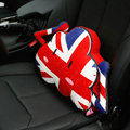 Popular Britain Flag Short Plush Auto Support Lumbar Pillow Car Interior Decorate 1pcs - Red