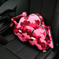 Popular Camo Cloud Short Plush Car Support Lumbar Pillow Interior Decorate 1pcs - Red