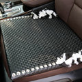 Popular Lace Flower Crystal Universal Car Seat Cushion Women Genuine Sheepskin Pad 1pcs - Black