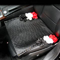 Sexy Crystal Beads Rose Universal Car Seat Cushion Women Genuine Sheepskin Pad 1pcs - Black