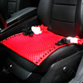Sexy Crystal Beads Rose Universal Car Seat Cushion Women Genuine Sheepskin Pad 1pcs - Red
