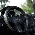Top grade Diamond Grip Auto Steering Wheel Covers Genuine Cowhide 14 inch 36CM - Black