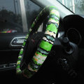 Unique Pattern Snake Print PU Leather Car Steering Wheel Covers 15 inch 38CM - Green