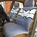 Winter General Plush Auto Cushion Super-soft Velour Car Seat Covers 5pcs Sets - Grey