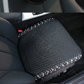Women Crystal Beaded Universal Car Seat Cushion Pearl Genuine Sheepskin Pad 1pcs - Black