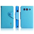 IMAK Cross Flip Leather Cases Book Holster Folder Covers for Huawei Ascend G350 - Blue