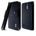 IMAK Cross Flip Leather Cases Book Holster Folder Covers for Huawei Ascend G7 - Black