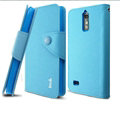 IMAK Cross Flip Leather Cases Book Holster Folder Covers for Huawei Ascend G7 - Blue