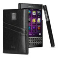 IMAK Sagacity Leather Cases Holster Covers Shell for BlackBerry Passport Windermere Q30 - Black