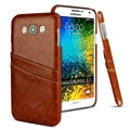 IMAK Sagacity Leather Cases Holster Covers Shell for Samsung Galaxy E7 E7000 E700F - Brown