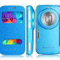 IMAK Shell Leather Cases Holster Covers Skin for Samsung S5 Zoom C1158 K Zoom C1116 - Blue