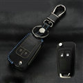 Clasic Genuine Leather Crocodile Grain Auto Key Bags Fold for Buick Excelle - Black Blue