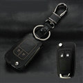 Clasic Genuine Leather Crocodile Grain Auto Key Bags Fold for Chevrolet Sail - Black