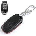 Clasic Genuine Leather Crocodile Grain Auto Key Bags Smart for Audi A1 - Black