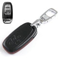 Clasic Genuine Leather Crocodile Grain Auto Key Bags Smart for Audi A3 - Black