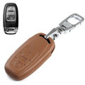 Clasic Genuine Leather Crocodile Grain Auto Key Bags Smart for Audi S5 - Brown