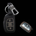 Clasic Genuine Leather Crocodile Grain Auto Key Bags Smart for Hyundai Avante - Black