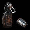 Clasic Genuine Leather Crocodile Grain Auto Key Bags Smart for Hyundai Avante - Orange
