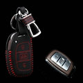 Clasic Genuine Leather Crocodile Grain Auto Key Bags Smart for Hyundai Sonata - Red