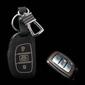 Clasic Genuine Leather Crocodile Grain Auto Key Bags Smart for Hyundai Tucson - Black