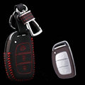 Clasic Genuine Leather Crocodile Grain Auto Key Bags Smart for Hyundai Verna - Red