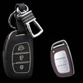 Clasic Genuine Leather Crocodile Grain Auto Key Bags Smart for Hyundai ix35 - Black