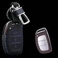 Clasic Genuine Leather Crocodile Grain Auto Key Bags Smart for Hyundai ix35 - Blue
