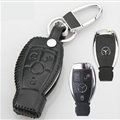 Elegant Genuine Leather Auto Key Bags Smart for Benz A180 - Black