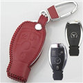 Elegant Genuine Leather Auto Key Bags Smart for Benz A180 - Red