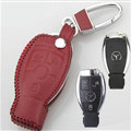 Elegant Genuine Leather Auto Key Bags Smart for Benz A200 - Red