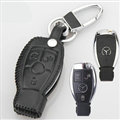 Elegant Genuine Leather Auto Key Bags Smart for Benz A260 - Black