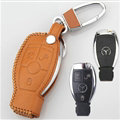 Elegant Genuine Leather Auto Key Bags Smart for Benz A260 - Yellow