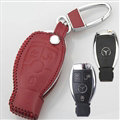 Elegant Genuine Leather Auto Key Bags Smart for Benz A45 AMG - Red