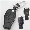 Elegant Genuine Leather Auto Key Bags Smart for Benz B180 - Black