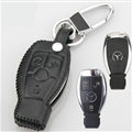 Elegant Genuine Leather Auto Key Bags Smart for Benz B200 - Black
