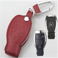 Elegant Genuine Leather Auto Key Bags Smart for Benz B200 - Red