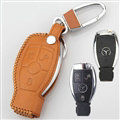 Elegant Genuine Leather Auto Key Bags Smart for Benz B200 - Yellow