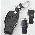 Elegant Genuine Leather Auto Key Bags Smart for Benz C63 AMG - Black