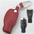 Elegant Genuine Leather Auto Key Bags Smart for Benz C63 AMG - Red