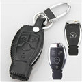 Elegant Genuine Leather Auto Key Bags Smart for Benz CLS300 - Black