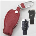 Elegant Genuine Leather Auto Key Bags Smart for Benz CLS63 AMG - Red
