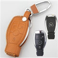 Elegant Genuine Leather Auto Key Bags Smart for Benz CLS63 AMG - Yellow