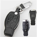 Elegant Genuine Leather Auto Key Bags Smart for Benz E200 - Black