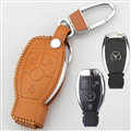 Elegant Genuine Leather Auto Key Bags Smart for Benz E260 - Yellow